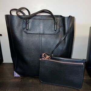 Alexander Wang Black Leather Tote with Wristlet
